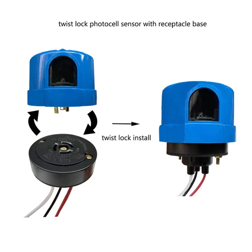 Vista 3 de AC 120V-277V Twist Lock Interruptor fotoeléctrico, sensor de fotocélula