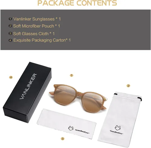 Vista 6 de VANLINKER Gafas de sol polarizadas hexagonales de moda para mujer VL9696