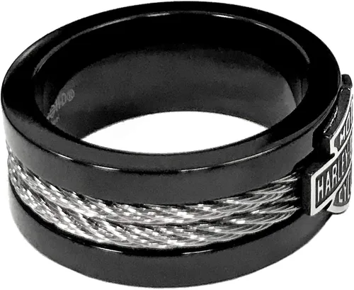Vista 2 de Harley-Davidson HSR0021 - Anillo de acero para hombre color negro