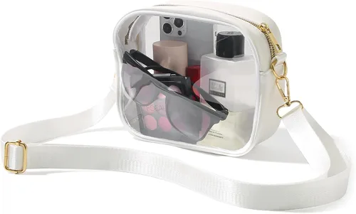 Vista 23 de TOBVZOO - Bolsa bandolera transparente aprobada para estadios, conciertos y eventos deportivos, unisex