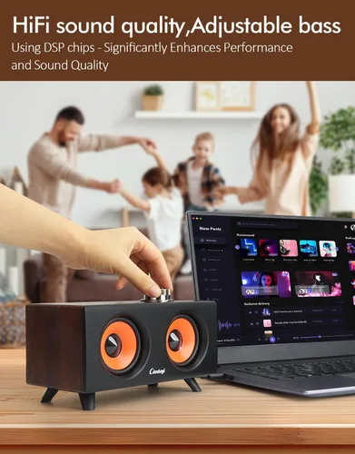 Vista 4 de 【Actualización 2026】 Altavoces de computadora USB 2.1 con subwoofer, altavoces de PC de 3.5mm/USB con subwoofer, modos PC/entrada