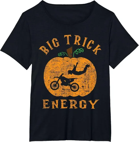 Vista 17 de Dirt Bike Motocross Halloween - Pumpkin Jack O Lantern T-Shirt Asphalt Grey