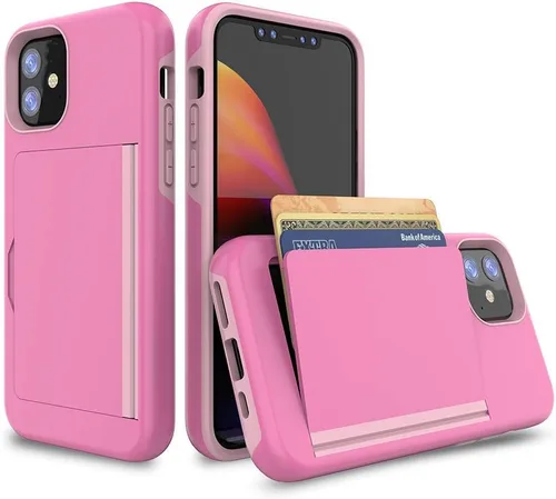 Vista 7 de Funda para iPhone 12 Mini con tarjetero, ranura para tarjeta de crédito Funda protectora tipo cartera - Negro