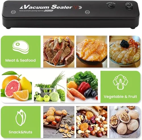 Vista 4 de Máquina selladora al vacío de alimentos con 10 bolsas de vacío texturizadas de 6.7x9.8 in