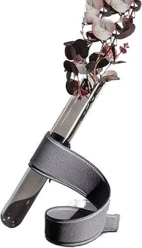 Vista 7 de Florero oblicuo con arreglo floral jarrón de cristal para sala de estar, decoración de mesa de té, flores secas, jarrón de vidrio invertido, arreglo
