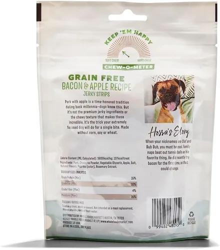 Vista 2 de Whole Paws, Golosinas para perros de cecina sin granos, receta de tocino y manzana, 5 onzas