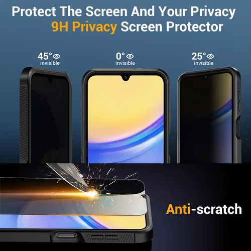 Vista 8 de jaroco para Samsung Galaxy A15 5G Funda para teléfono con [1 pieza de película anti-mirones] [a prueba de golpes] [a prueba de caídas]
