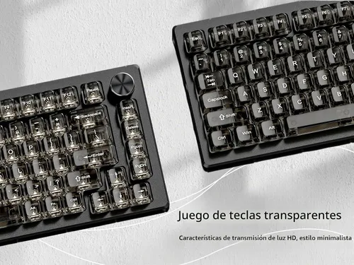 Vista 4 de dagaladoo Juego de teclas claras, teclas translúcidas del teclado, tapas