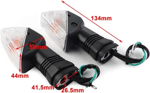 Vista 4 de FSFY - 1 par de luces indicadoras de señal de giro trasera de motocicleta, lente blanca para Kawasaki Ninja ZX-6R ZX-6RR 600 636 Z750S KLE 500/650