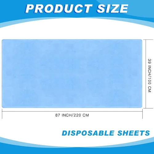 Vista 2 de Oudain 50 sábanas bajeras desechables con elástico, impermeables, a prueba de aceite, 39 x 87 pulgadas, fundas desechables para cama de masaje, spa