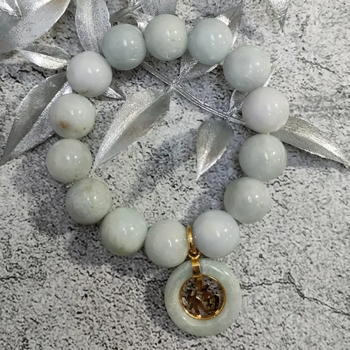 Vista 9 de Heavens Tvcz Joyería real de jade verde claro natural joyería de moda con dije de moneda prosperidad redonda por la suerte para mujeres y hombres