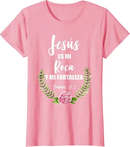 Vista 60 de Jesus ES Mi Roca - Camiseta con versículo bíblico cristiano español Salmos Asphalt Grey