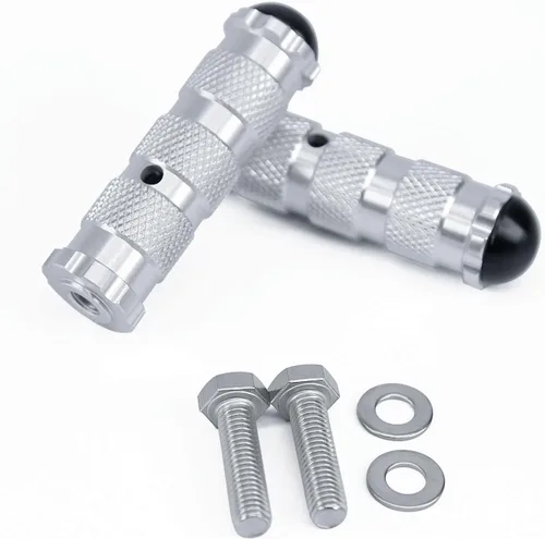 Vista 8 de PROCNC Pedales universales antideslizantes de 8 mm para motocicleta con pernos de instalación para Aprilla Honda Kawasaki Ducati Suzuki Yamaha Negro