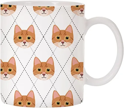Vista 15 de Adorable Cat Breed Design Argyle Pattern Taza de café de cerámica (abisinian)