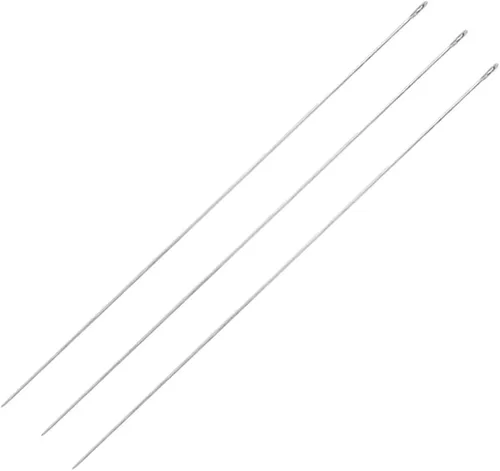 Vista 8 de 10 agujas Lei para fabricación de Leis, aguja de costura de ojos grandes de 4.7 pulgadas para manualidades, aguja larga de Lei para hacer flores