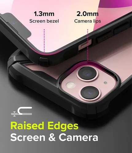Vista 4 de Ringke Fusion-X - Funda compatible con iPhone 13, parte trasera dura transparente, resistente, a prueba de golpes, avanzada funda protectora