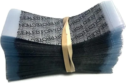 Vista 10 de Banda retráctil perforada transparente impresa de 2.244 x 1.102 in para botellas, frascos pequeños y recipientes [diámetro de la tapa: 1 1/3"] A)
