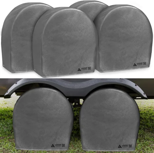 Vista 13 de Leader Accessories Paquete de 4 fundas para neumáticos – Protectores de ruedas resistentes para camiones, SUV, Jeep, cámper, remolque, RV – Oxford