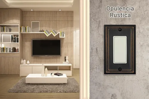 Vista 4 de OKAWYC Belaire - Cubierta para interruptor de luz de decoración individual, placa de pared de metal con cuentas, paquete de 4 unidades de bronce