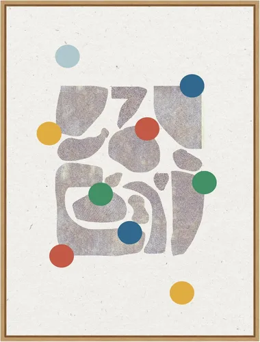 Vista 19 de Amanti Art Framed Canvas Wall Art 24x18 Retro Dots and Paper by THE MIUUS STUDIO, Framed Wall Art Canvas, Abstract Artwork, Traditional Decor