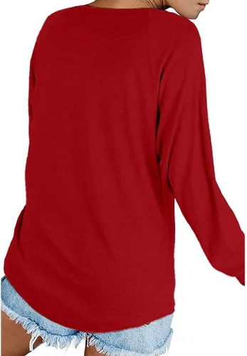 Vista 2 de Qearal Túnicas para mujer, de manga larga, holgadas, casuales, sin botones