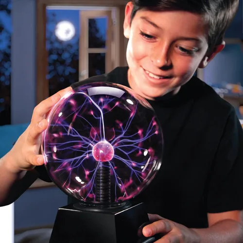 Vista 5 de Discovery™ Lámpara de globo de plasma, luz sensible al tacto y al sonido, bola de plasma eléctrica interactiva para aprendizaje STEM práctico