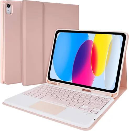 Vista 19 de LAMA Funda con Teclado Touchpad para iPad (A16) 11ª generación 2025/10ª generación 2022, funda tipo folio con soporte para lápiz, trackpad