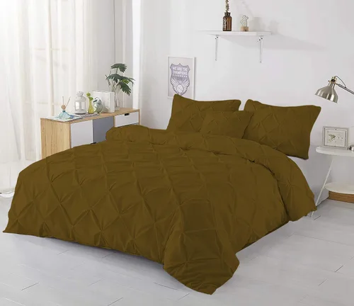 Vista 18 de Lujosa funda de edredón plisada de 1 pieza, tamaño matrimonial/queen (90 x 90 pulgadas), 100% algodón egipcio de 800 hilos, con cierre de cremallera