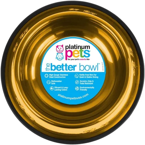 Vista 35 de Platinum Pets - tazón de acero inoxidable para gatos y perros que no se vuelca