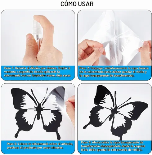 Vista 3 de GORGECRAFT Calcomanías de vinilo de 8 hojas para automóvil, calcomanías reflectantes con láser negro con mariposas infinitas, corazones y alas