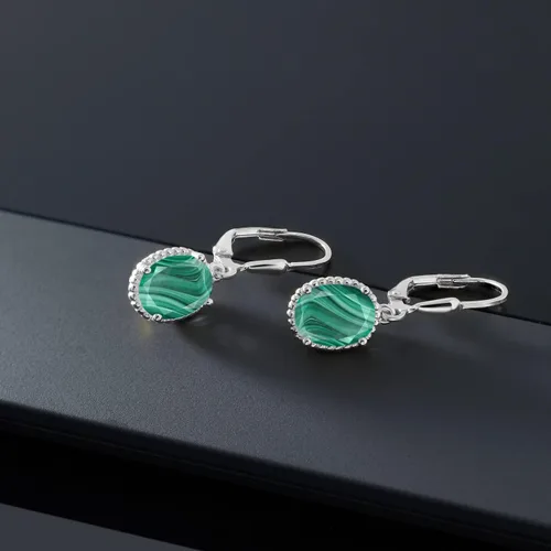 Vista 81 de Gem Stone King Aretes colgantes de gota para mujer, plata de ley 925, piedra natal ovalada de 0.354 x 0.276 in, joyería fina, regalos para ella