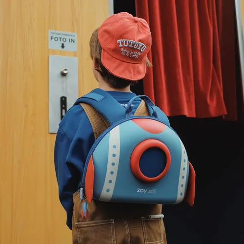Vista 4 de zoy zoii Mochila para niños, linda mochila para niños pequeños, bolsa de viaje preescolar, mochila casual para niñas y niños, B8 acorazado, 11.4 x