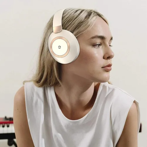 Vista 6 de Audífonos con cancelación activa de ruido, 100 horas de reproducción, auriculares Bluetooth inalámbricos, auriculares Bluetooth con micrófono