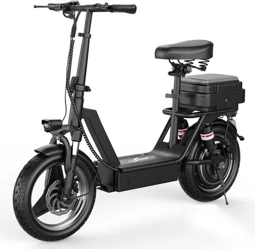 Vista 10 de ASKGO Electric Scooter for Adults, 650W Peak Motor Electric Scooter with Seat, 25Mph & 35Miles Range, 14" Foldable Escooter with Dual Suspension