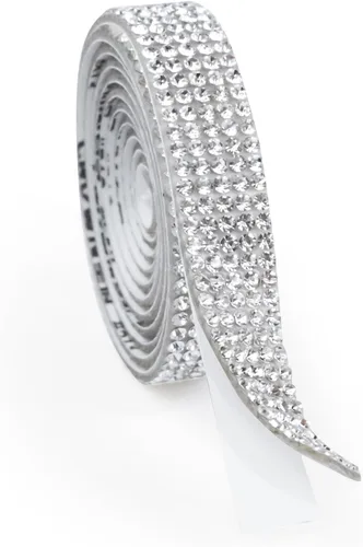 Vista 12 de Cinta de diamantes de imitación brillantes de 0.4 pulgadas para manualidades, tiras de cristal autoadhesivas, calcomanías de diamantes de imitación