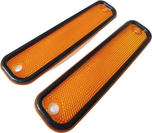 Vista 2 de Luces de señal de giro marcadoras laterales ámbar del guardabarros delantero del conductor y pasajero con moldura negra de repuesto para camioneta