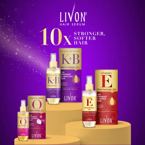 Vista 6 de Livon Suero capilar para hombres y mujeres Sin sulfatos ni parabenos Para todo tipo de cabello Ligero y no graso Aceite de suero reparador
