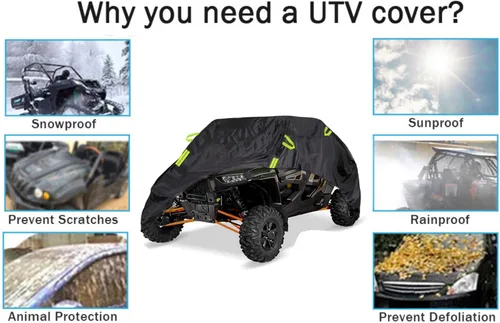 Vista 8 de UTV Cover for CFMoto UForce LTD 1990-2025, Waterproof & Heavy Duty Protection, Fits Most UTVs, All Weather Outdoor Use, Easy to Install & Secure