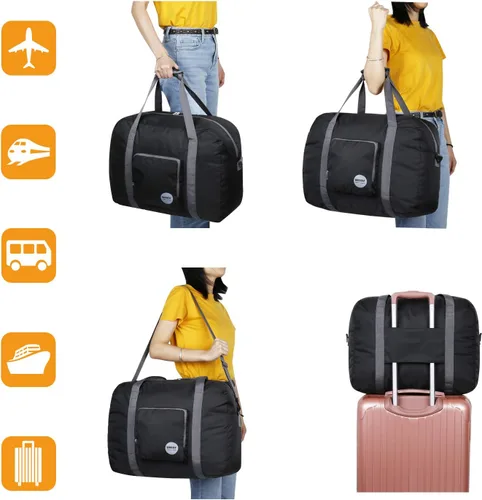 Vista 5 de WANDF - Bolsos de lona plegable en tamaños de 16 a 22 pulgadas y con volúmenes de entre 5.28 a 13.2 galones para viajar, llevar al gimnasio