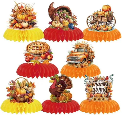 Vista 9 de 8 piezas de 16 centros de mesa de cumpleaños de nido de abeja 3D, centros de mesa 3D, decoraciones para niños, cumpleaños, 16 años, licencia