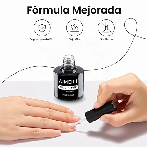 Vista 5 de AIMEILI Base de gel UV LED para polvo acrílico y gel constructor de uñas