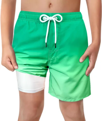 Vista 14 de Trajes de Baño para Niños con Forro de Compresión Cómodos Shorts de Natación Anti-Rozaduras Elásticos UPF Secado Rápido Talla 3T-20 Estrellas Águila