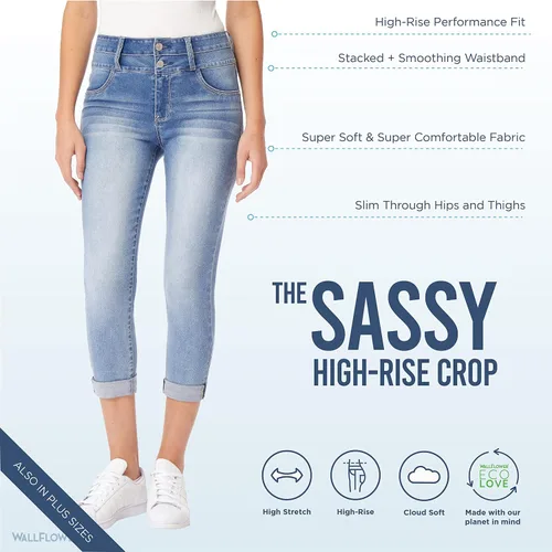 Vista 4 de WallFlower Pantalones cortos para mujer de tiro alto, Insta Soft Juniors (estándar y Plus)
