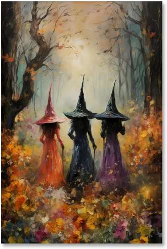 Vista 10 de Arte de pared vintage de Halloween embrujado de granja, parche de calabaza rústica con bonitos fantasmas, póster impreso en lienzo espeluznante