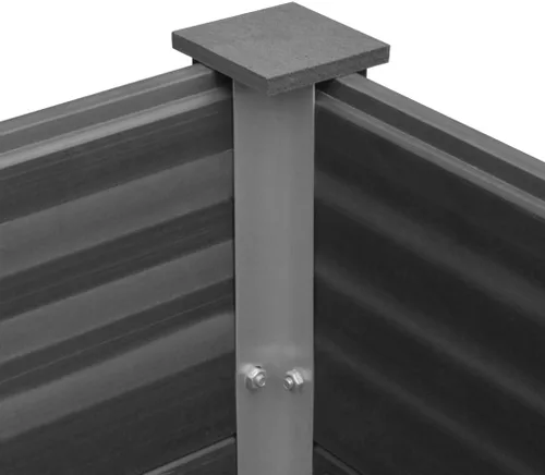 Vista 7 de WPC - Cama elevada para jardín de 39.4 x 39.4 x 35.8 pulgadas, color gris, maceta elevada para jardín de hierbas y flores