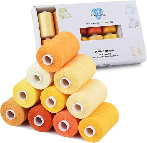Vista 19 de Simthread Hilo de coser multiusos, 42 carretes surtidos de poliéster de 1000 yardas para costura, prácticos hilos de coser de poliéster para máquina