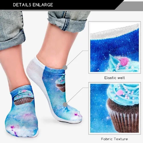 Vista 6 de Angelteers Calcetines de tobillo para perro Husky 3D divertidos para el verano