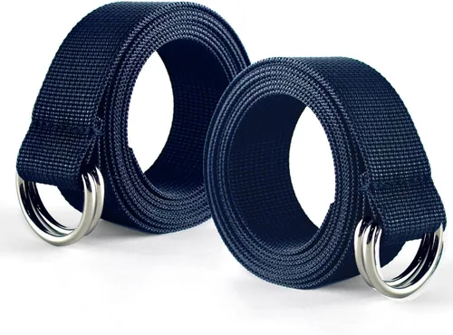 Vista 8 de Cinturón de fútbol web con dos anillos en D de acero inoxidable de 52 pies, cinturón para hombres, mujeres, niños, jóvenes, niños y niñas