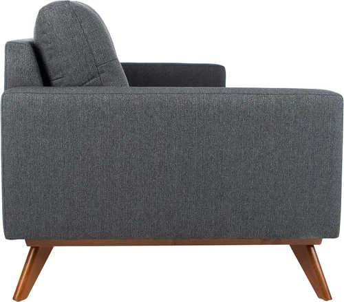 Vista 7 de Safavieh Couture Home Gneiss Mid-Century - Sofá copetudo moderno gris pizarra y marrón oscuro