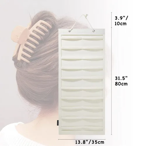 Vista 3 de Organizador de pinzas colgantes para el cabello, organizadores y almacenamiento para mujeres y niñas, soporte de pinzas para el cabello para pared